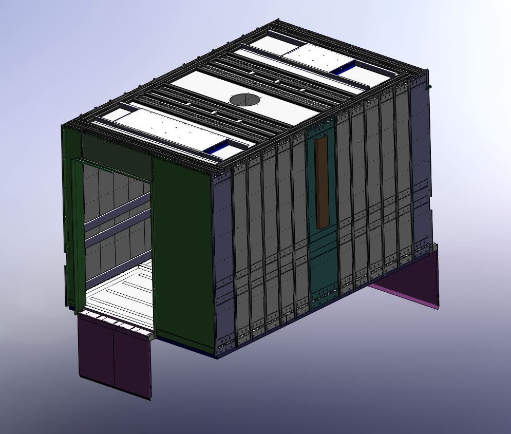 Modelo 3D paramétrico de cabina de montacargas.